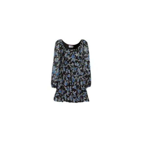 Tanya Taylor Women's Black Floral Edita Fit-&-Flare Minidress Size Large NEW - Picture 4 of 6